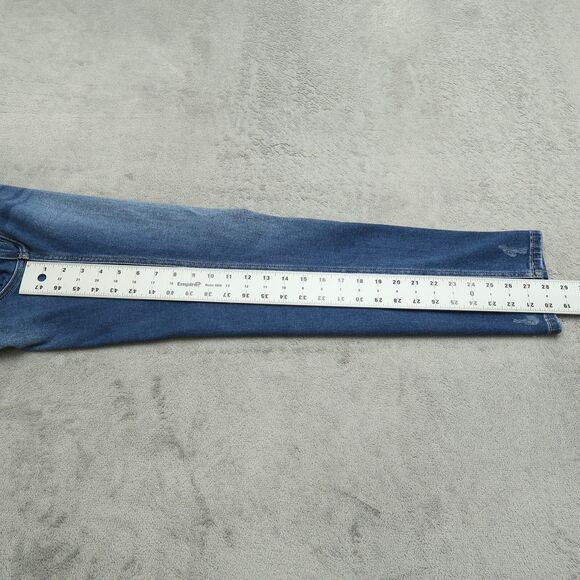 KanCan Jeans Junior's Size 7/27 Blue High-Rise Straight 28" Inseam Distressed - Picture 15 of 15